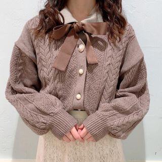 マジェスティックレゴン(MAJESTIC LEGON)のMAJESTIC LEGON ♥︎ パール釦ケーブルカーディガン(カーディガン)