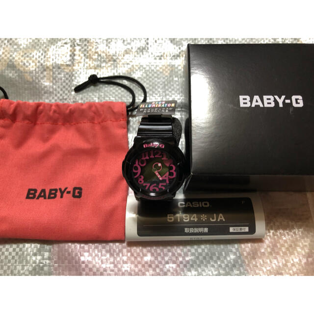 Baby-G(ベビージー)のBBABY－G 5194 ネオンダイアル 未使用 ベビーG 黒×ピンク アナログ レディースのファッション小物(腕時計)の商品写真