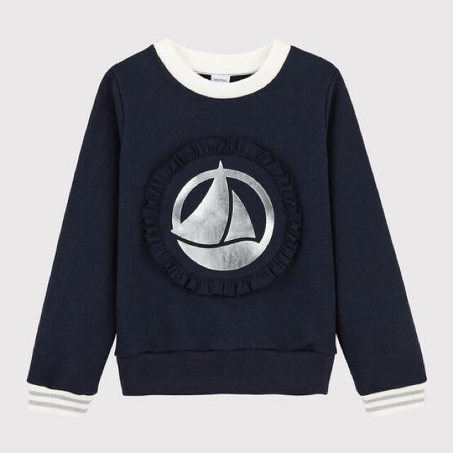 PETIT BATEAU(プチバトー)のyooo29様専用　プチバトー　5ans ロゴ入り　スウェット長袖プルオーバー  キッズ/ベビー/マタニティのキッズ服女の子用(90cm~)(Tシャツ/カットソー)の商品写真