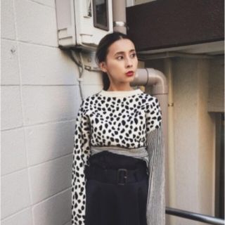 アメリヴィンテージ(Ameri VINTAGE)の【新品】MINI DALMATIAN MIX KNIT TOP(ニット/セーター)