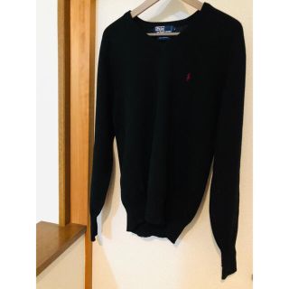 ラルフローレン(Ralph Lauren)のRalph Lauren 100%ラムウールセーター 黒色(ニット/セーター)