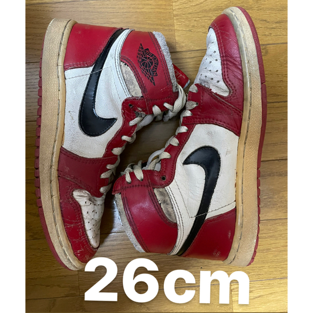 NIKE(ナイキ)の1985年製　エアジョーダン1  chicago シカゴ　26cm メンズの靴/シューズ(スニーカー)の商品写真