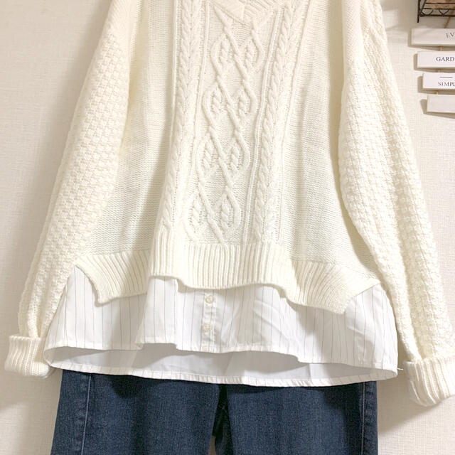 THE SHOP TK(ザショップティーケー)のYU様専用　　　☆ THE SHOP TK 重ね着風ニット　☆ レディースのトップス(ニット/セーター)の商品写真