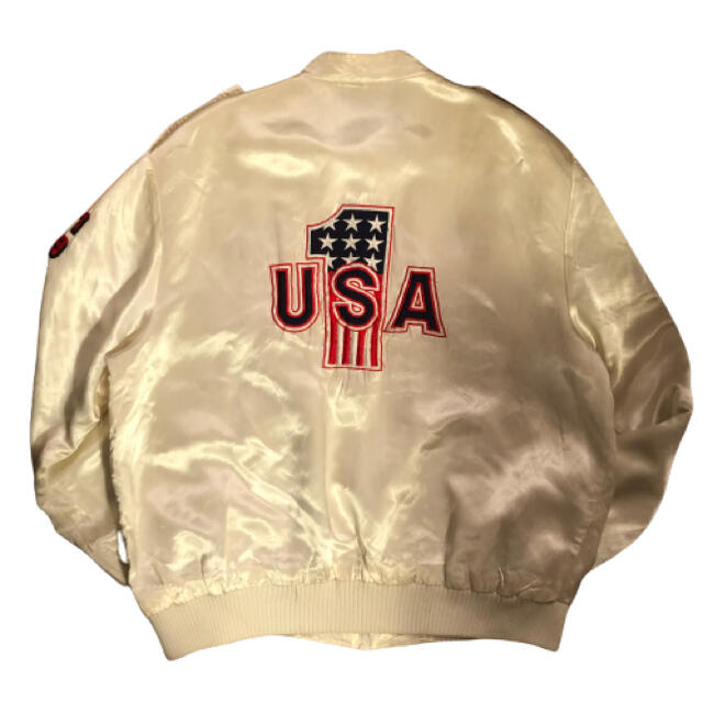 希少！USA刺繍ブルゾン STYLE AUTO MA-1 L-2B ロス五輪 メンズのジャケット/アウター(フライトジャケット)の商品写真