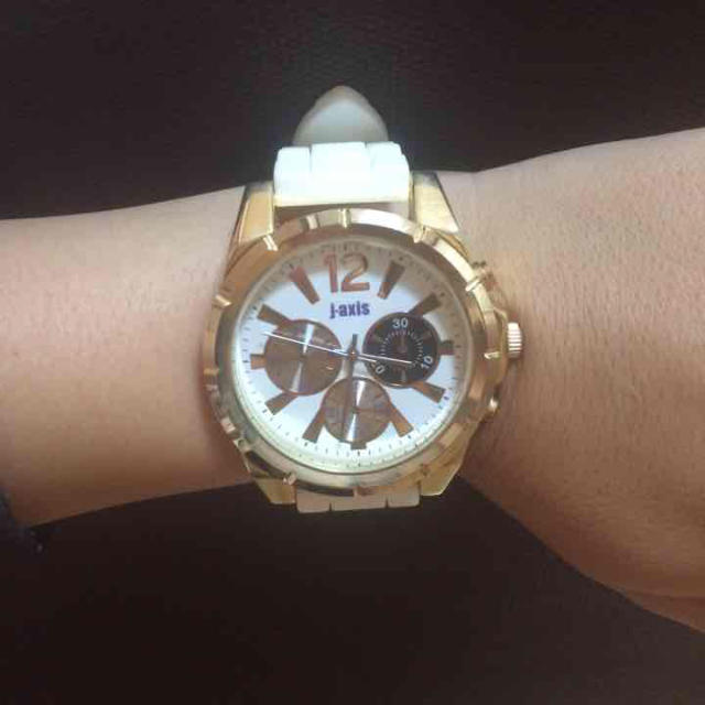 白×ゴールド 時計 レディースのファッション小物(腕時計)の商品写真