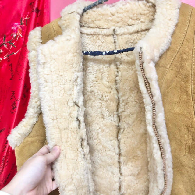 361.リアルムートンベスト レザー 毛皮 羊毛 【古着】の通販 by