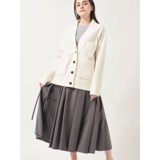 yori 19AW ウエストギャザースカート　チャコールグレー　38 美品(ロングスカート)