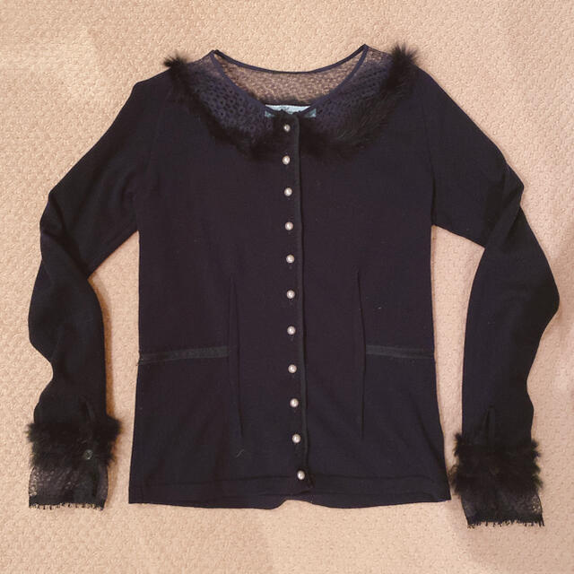 限定 クーポン10% Blumarine レース 花柄 カッターワーク カーディガン