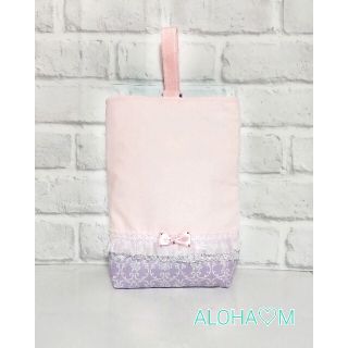 入園入学グッズ　上履き袋　シューズ袋　プリンセス　女の子　お弁当袋　パープル(外出用品)