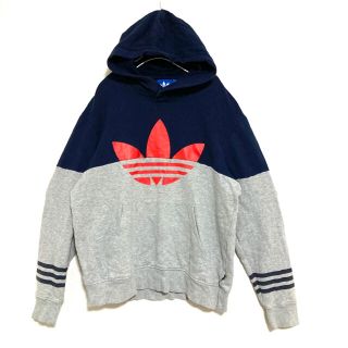 アディダス(adidas)の【超美品】アディダスオリジナルス　パーカー　デカロゴ　トレフォイルロゴ(パーカー)