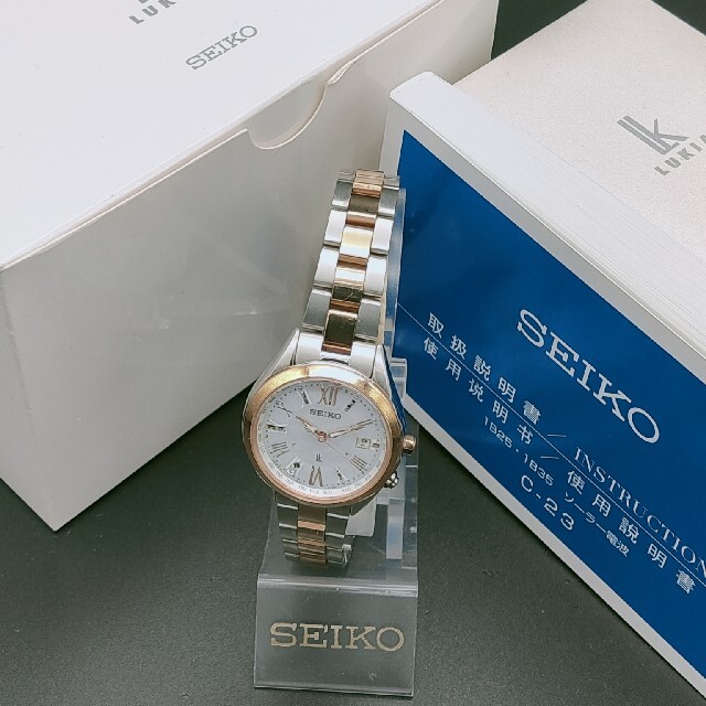 【美品】SEIKO ルキア 腕時計 1B35-0AA0 電波ソーラー チタン