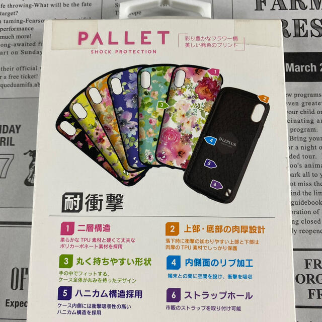 新品　未使用　iPhone X XS 花柄　ブルー　 スマホ/家電/カメラのスマホアクセサリー(iPhoneケース)の商品写真