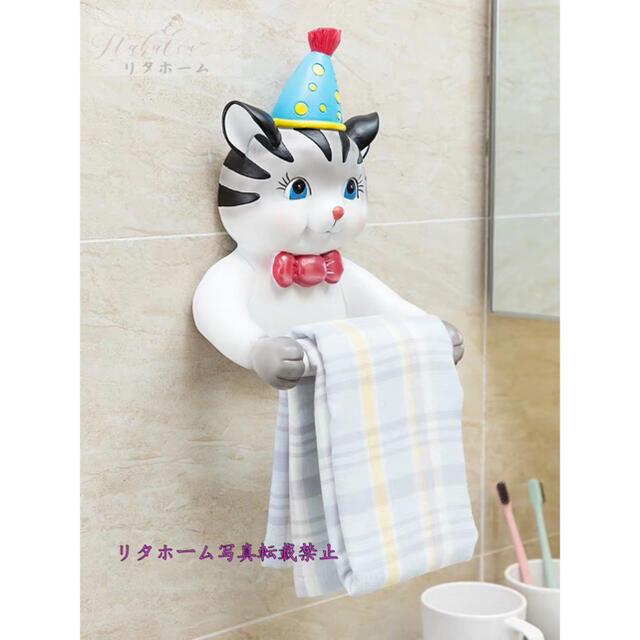 トイレットペーパーホルダー インテリア雑貨 ティッシュケース 壁飾り 猫