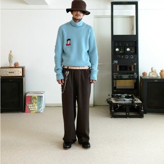 サンシー(SUNSEA)のSUNSEA 17aw N.M.DRAPEY STRAIGHT PANTS(スラックス)