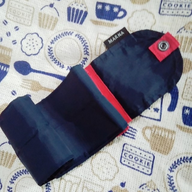 マーナ　シュパット　エコバッグ　M  紺ピンク レディースのバッグ(エコバッグ)の商品写真