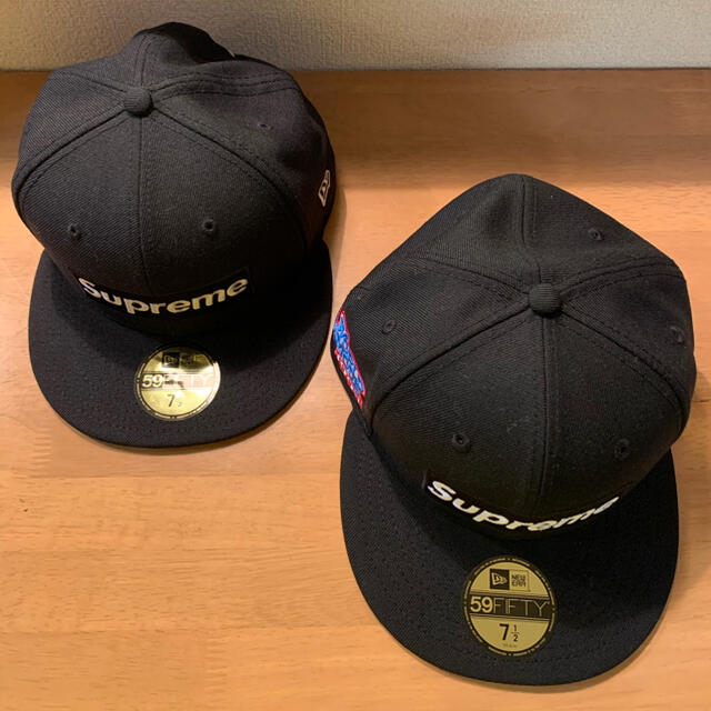 supreme new era 7 1/2 2個セットキャップ