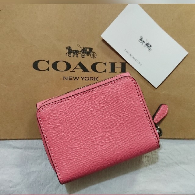 COACH コーチ ダブルジップ シグネチャー ピンクレモネード ポーチ 長