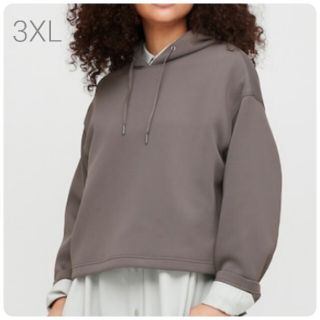 ユニクロ(UNIQLO)の新品タグ付き！【3XL】ユニクロ/ドライソフトスウェットプルパーカ/ダークグレー(パーカー)