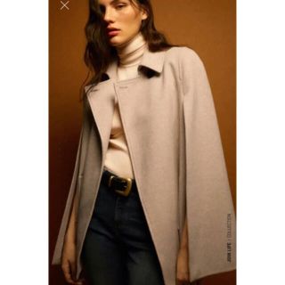 ザラ(ZARA)のコットン混ケープコート　ZARA(ロングコート)