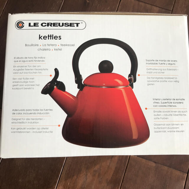 LE CREUSET(ルクルーゼ)の【ル　クルーゼ】ケトル　やかん　オレンジ インテリア/住まい/日用品のキッチン/食器(調理道具/製菓道具)の商品写真