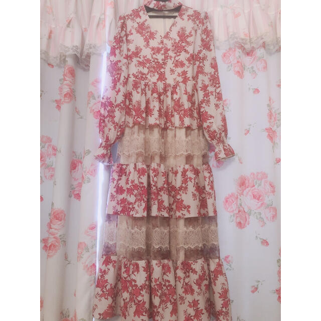 eimy istoire(エイミーイストワール)の♡ Donatella flower チョーカーネックワンピース♡ レディースのワンピース(ロングワンピース/マキシワンピース)の商品写真