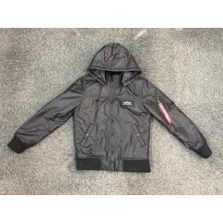 アルファインダストリーズ(ALPHA INDUSTRIES)の★【ALPHA】アルファ フライトジャケット ブラック M ジャケットパッチ付き(フライトジャケット)