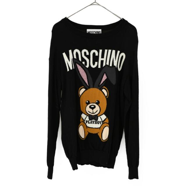 MOSCHINO/シルク カシミヤ 薄手 ニット カットソー 長袖 リボン