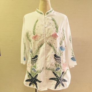 シアタープロダクツ(THEATRE PRODUCTS)のヴィンテージ シェル柄シャツ 古着(シャツ/ブラウス(長袖/七分))