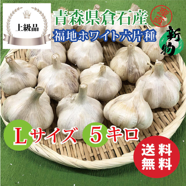 上級品】青森県倉石産にんにく福地ホワイト六片種 Lサイズ 5kg 上級品】青森県倉石産にんにく福地ホワイト六片種 Lサイズ 5kg