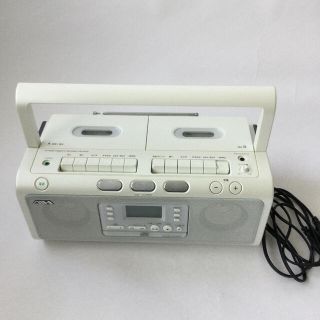 ソニー(SONY)のSONY AIWA CD ダブルカセット　cod-w330 2006年　ホワイト(ポータブルプレーヤー)