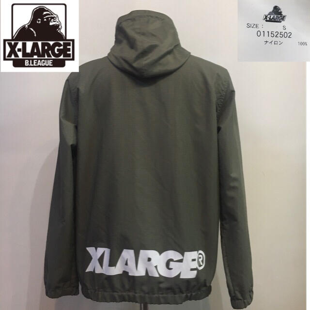 XLARGE(エクストララージ)のエクストララージ ジップアップ ナイロン パーカー◆カーキ Sサイズ メンズのジャケット/アウター(ナイロンジャケット)の商品写真