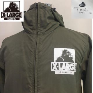 エクストララージ(XLARGE)のエクストララージ ジップアップ ナイロン パーカー◆カーキ Sサイズ(ナイロンジャケット)