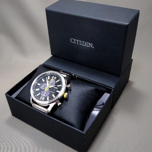 新品 電池交換不要!! CITIZEN エコドライブ クロノグラフ 海外限定品時計