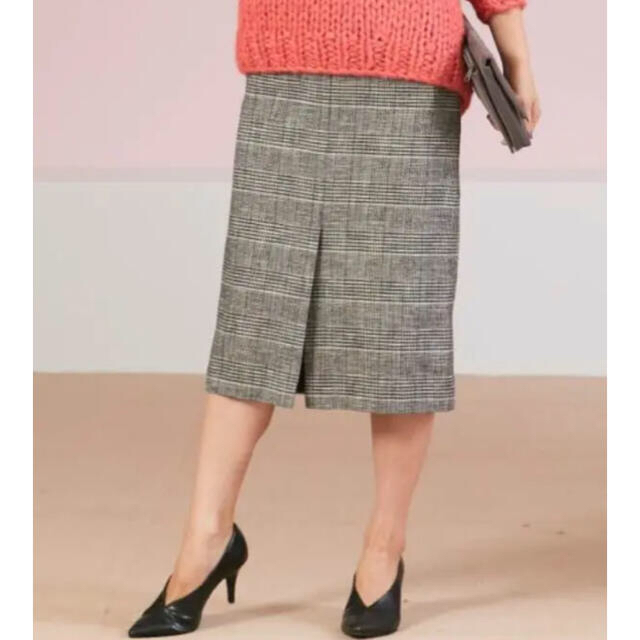 Rouge vif(ルージュヴィフ)のRouge vif裾スリットチェックスカート レディースのスカート(ひざ丈スカート)の商品写真