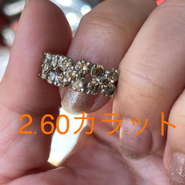【専用】豪華絢爛！！2.60カラット　ブラウンダイヤモンドリング　プラチナ レディースのアクセサリー(リング(指輪))の商品写真