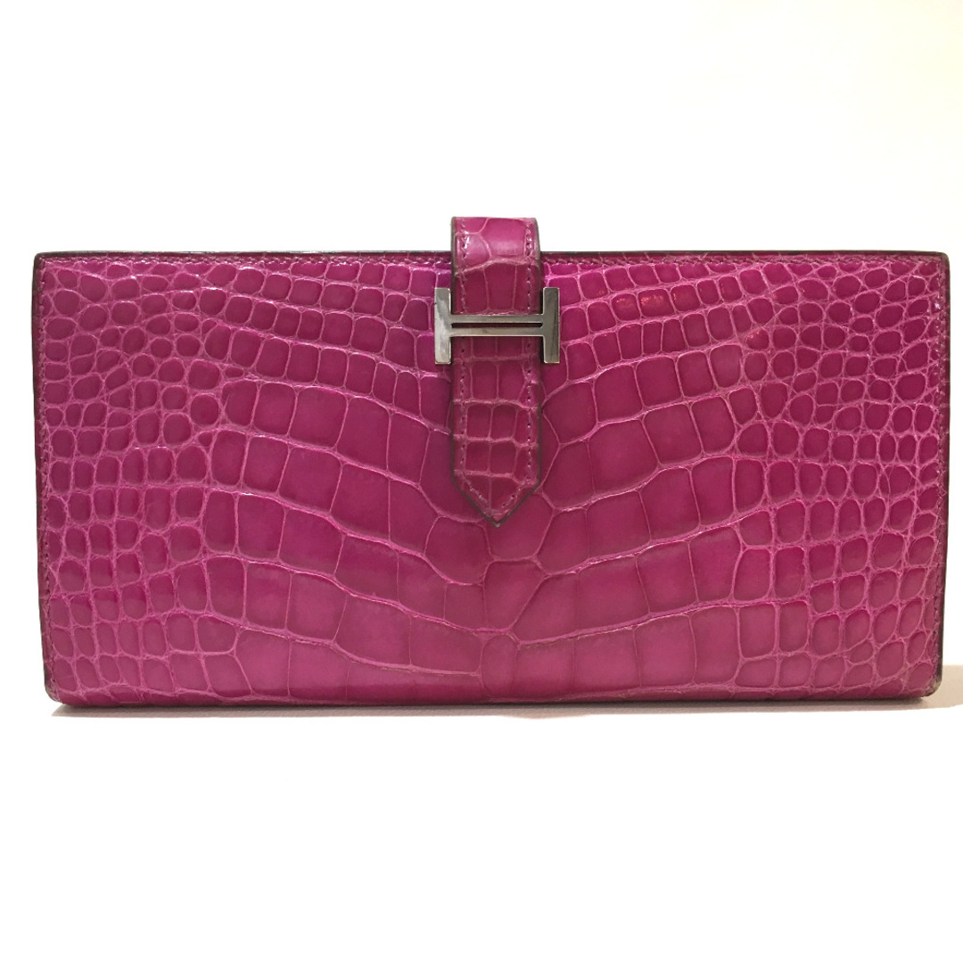 送料無料/新品】 二つ折り ベアンスフレ クロコ アリゲーター HERMES
