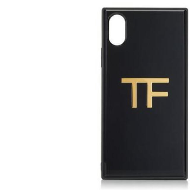 ファッション小物TOM FORD IPHONE CASE アイフォン ケース 黒 ロゴ ゴールド