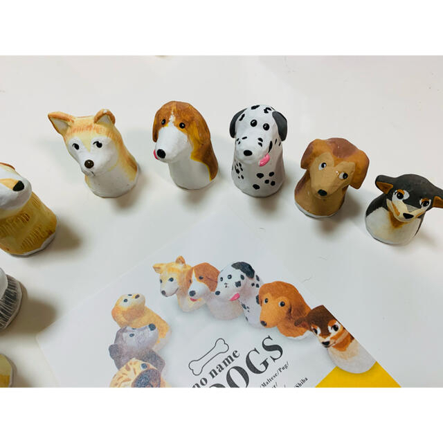バラ売りOK【アクタス】2018年ノベルティ干支の木彫り犬・10体コンプリート
