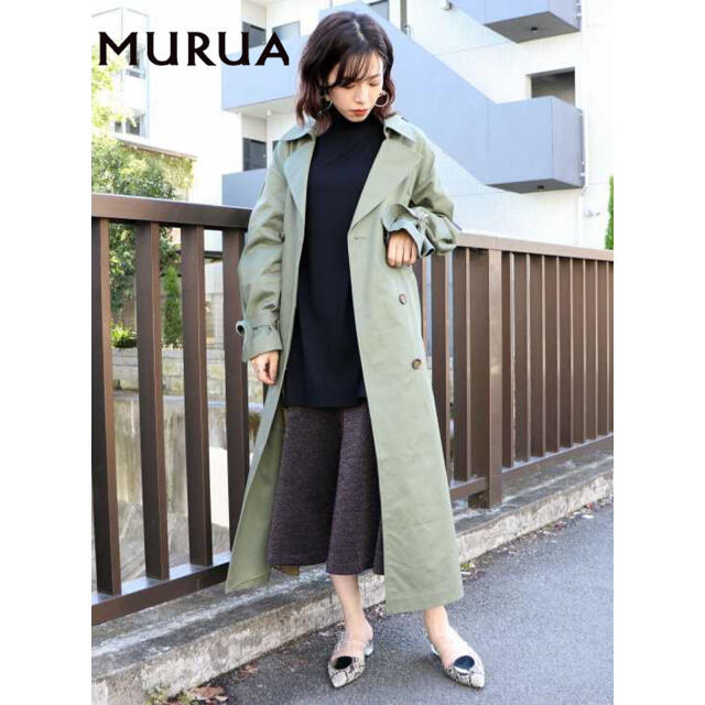 Murua ムルーア レースプリーツトレンチコート レディース カーキの通販 By Kou S Shop ムルーアならラクマ