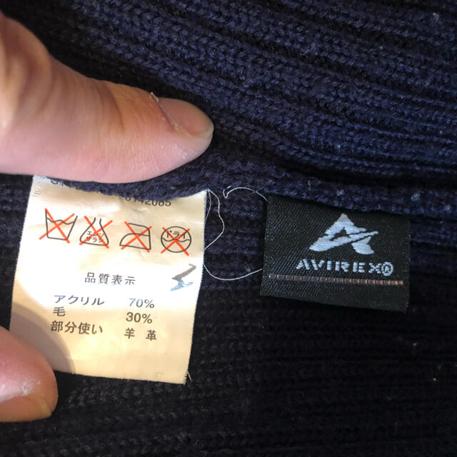 AVIREX(アヴィレックス)のAVIREX ハイネック レザー ジップアップニット メンズのトップス(ニット/セーター)の商品写真