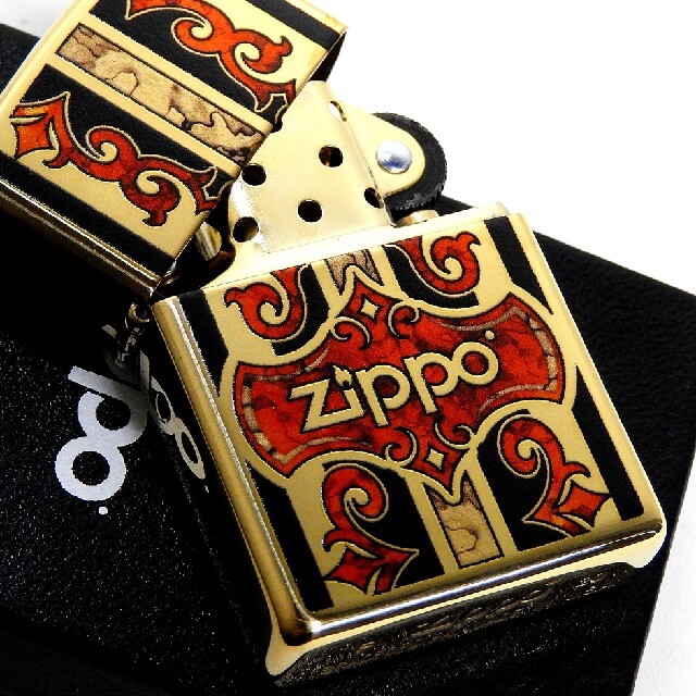 ZIPPO(ジッポー)の送料無料☆zippo☆アラベスク☆Zippoロゴ☆ソリッドブラス☆ジッポ メンズのファッション小物(タバコグッズ)の商品写真