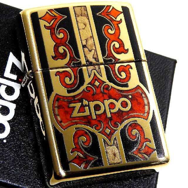 ZIPPO(ジッポー)の送料無料☆zippo☆アラベスク☆Zippoロゴ☆ソリッドブラス☆ジッポ メンズのファッション小物(タバコグッズ)の商品写真