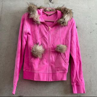 ジューシークチュール(Juicy Couture)の★ジューシークチュール ジューシー★ピンク ポンポン パーカー Mサイズ 新品(パーカー)