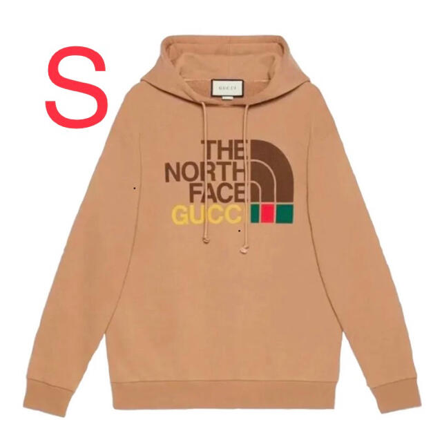 公式ストア限定 S GUCCI × THE NORTH FACE TAN HOODIE グッチ パーカー