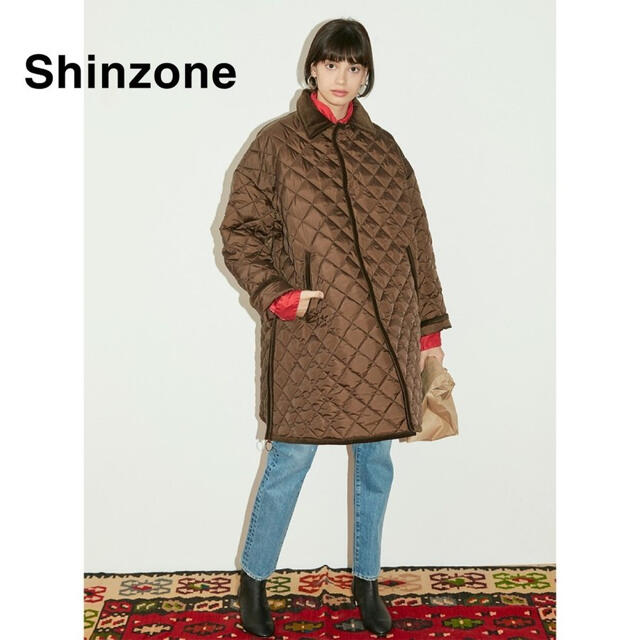 Shinzone(シンゾーン)の試着のみ　shinzone カントリーキルティングコート　 レディースのジャケット/アウター(ロングコート)の商品写真