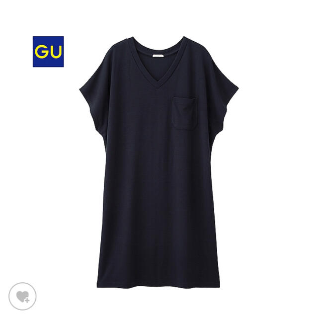 GU(ジーユー)のgu VネックロングT レディースのトップス(Tシャツ(半袖/袖なし))の商品写真