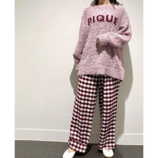 ジェラートピケ(gelato pique)の新品♡レア♡ジェラートピケ メランジプルオーバー&ネルチェックロングパンツ(ルームウェア)