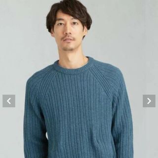 ユナイテッドアローズ(UNITED ARROWS)の【完売品】ユナイテッドアローズ　リブ ラグラン クルーネックニット セーター(ニット/セーター)