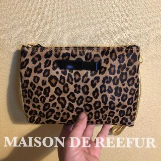 メゾンドリーファー(Maison de Reefur)の美品　梨花　MAISON DE  REEFUR レオパードポーチ　新品未使用(ポーチ)