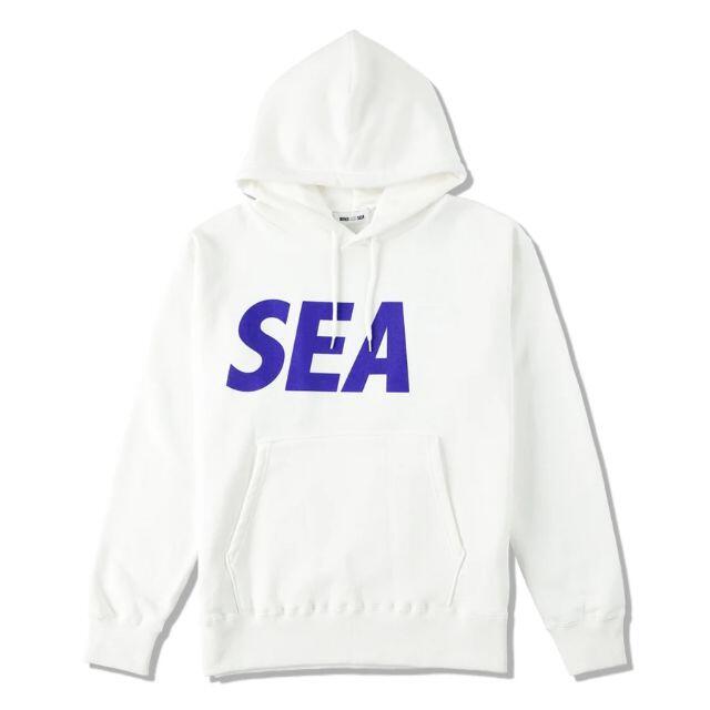 WIND AND SEA　HOODIE / WHITE-BLUE Lサイズ